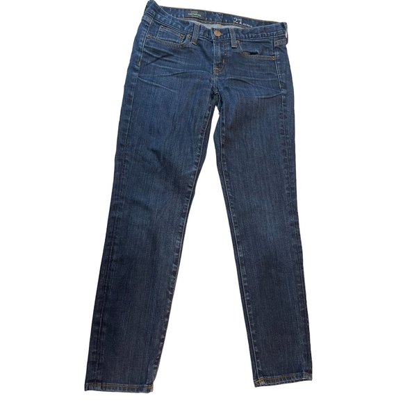 J. Crew Womens Jeans Toothpick Ankle Mid Rise Five Design Pockets Blue Size 27 - Picture 1 of 9